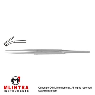 Diam-n-Dust™ Micro Dissecting Forcep Curved - 1 x 2 Teeth Stainless Steel, 15 cm - 6" Tip Size 6.0 x 0.7 mm